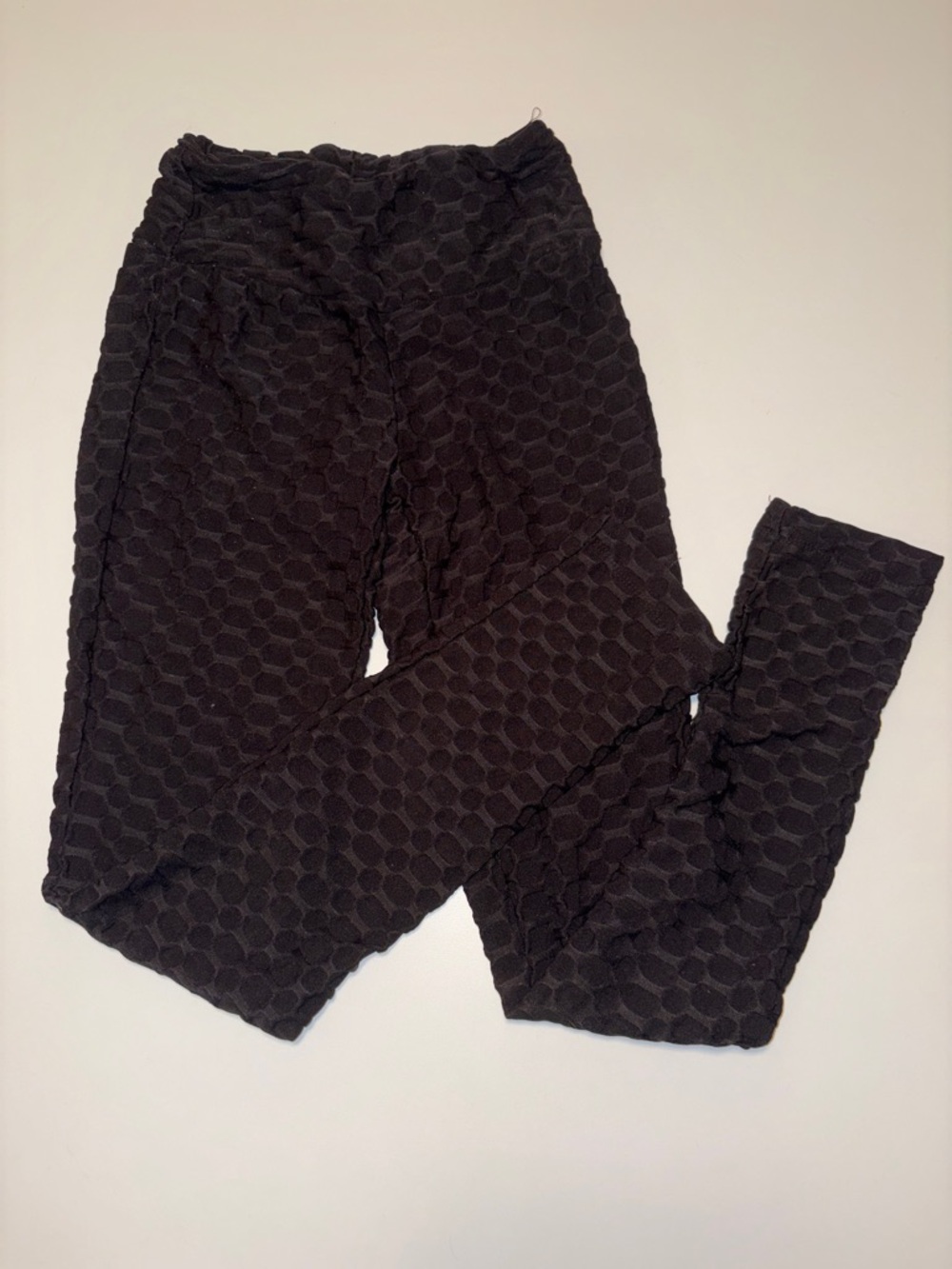 Textured Black Leggings